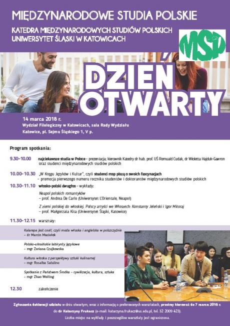 Dzień otwarty Międzynarodowych studiów polskich